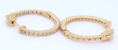 Divine Yellow Gold Diamond in out Hoop Earrings