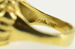 18K Yellow Gold 5.95 Ct Moonstone Sunflower Ornate Statement Ring