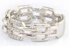 Gabriel & Co Baguette with Cushion Pave Station Band