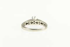 Platinum Ornate Diamond Engraved Engagement Setting Ring