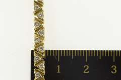 14K Yellow Gold 1.71 Ctw Diamond Zig Zag Triangle Link Tennis Bracelet
