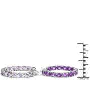 Plated Rhodium 4.80ctw Amethyst Earrings