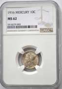 1916 Mercury Dime NGC MS62