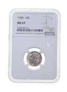 MS67 1958 Roosevelt Dime - Graded NGC
