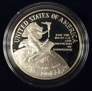1996 Proof Smithsonian Institution 150th Anniversary Commemorative Silver Dollar.
