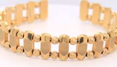Handsome Yellow Gold Wide Cuff Bangle