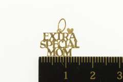 14K Yellow Gold Extra Special Mom Word Cut Out Love Charm/Pendant