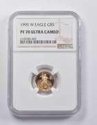 PF70 UCAM 1995-W $5 American Gold Eagle 1/10 Oz. .999 Fine Gold NGC