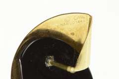 14K Yellow Gold Retro Black Onyx Wavy Detail Statement Earrings