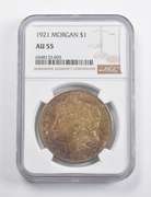 AU55 1921 Morgan Silver Dollar NGC