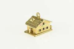14K Yellow Gold Articulated Enamel House Home Sweet Home Charm/Pendant