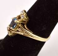 Beautiful Blue Gemstone Ring in Yellow Gold