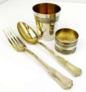 Antique French Silverplate Breakfast Set w/Box