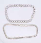 Lot of 2 Vintage Sterling Silver Bracelets