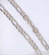 Heavy Italian Sterling Silver Figaro Chain Necklace