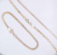 Set of Vintage Italian Sterling Silver Necklace and Bracelet