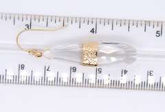 Gorgeous Yellow Gold Crystal Dangle Earrings