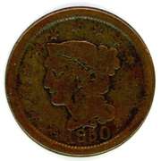 1850 Braided Hair Large Cent