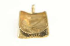 14K Yellow Gold Queen Nefertiti Ornate Squared Repousse Pendant