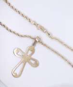 Vintage Sterling Silver Cross Pendant on Chain
