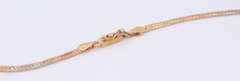 Pleasing Triple Color Gold Herringbone Necklace