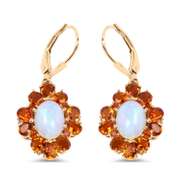 Plated 18KT Yellow Gold 5.42ctw Opal Citrine and White Topaz Earrings