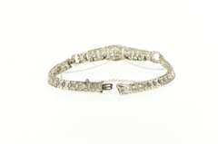 Platinum 2.39 Ctw Art Deco VS Diamond Encrusted Tennis Bracelet