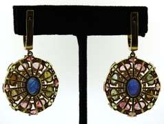 Glittering Tourmaline and Diamond Earrings