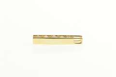 14K Yellow Gold Tiered Cubic Zirconia Bar Statement Drop Pendant