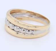 Attractive Two Tone Gold Milor Italy Dot Ring