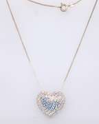 Vintage Sterling Silver Heart Shaped pendant on Chain