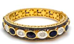 Alluring Sapphire and Diamond Bangle Bracelet