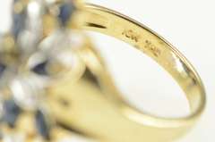 10K Yellow Gold Natural Sapphire Diamond Accent Cocktail Ring
