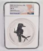 MS70 2005 Australia 30 Dollars 1 Kilo .999 Fine Silver Kookaburra NGC