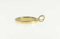 18K Yellow Gold 0.51 Ctw Diamond Halo 1899 Gold Eagle Coin Pendant