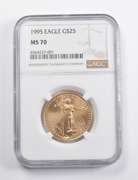 MS70 1995 $25 American Gold Eagle 1/2 Oz. .999 Fine Gold NGC