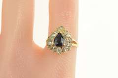 14K Yellow Gold 1.89 Ctw Pear Sapphire Halo Engagement Ring