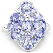 Plated Rhodium 2.69ctw Tanzanite Ring