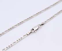 Vintage Italian Sterling Silver Figaro Chain Necklace