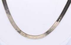 Vintage Italian Sterling Silver Herringbone Necklace