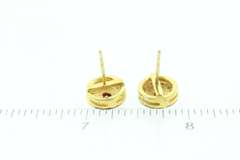 Classy Mine Cut Diamond Earrings with Gold Plated Silver and Diamond Accents