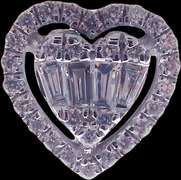 Romantically Pleasing 18k White Gold Heart Diamond Earrings