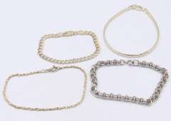 Group Lot of 4 Vintage Sterling Silver Bracelets