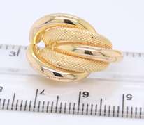 Lovely Yellow Gold Texture and Polished Twisted Earrings