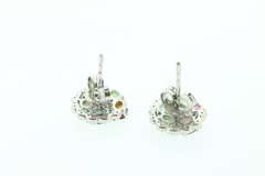 Whimsical Polychromatic Quartz Earrings with Silver and Diamond Accents
