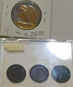 1946 Gold Plated Walker Hf & 3 ea Indian Cents