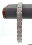 MENS STERLING SILVER AND CRYSTALS BRACELET