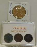 1946 Gold Plated Walker Hf & 3 ea Indian Cents
