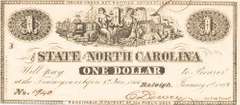 Crisp Exceptional 1800'S $1 State Bank Of North Carolina Raleigh!