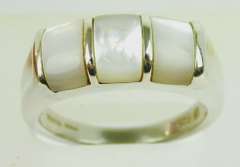Pretty Sterling Mother of Pearl Ring, Size 9.25